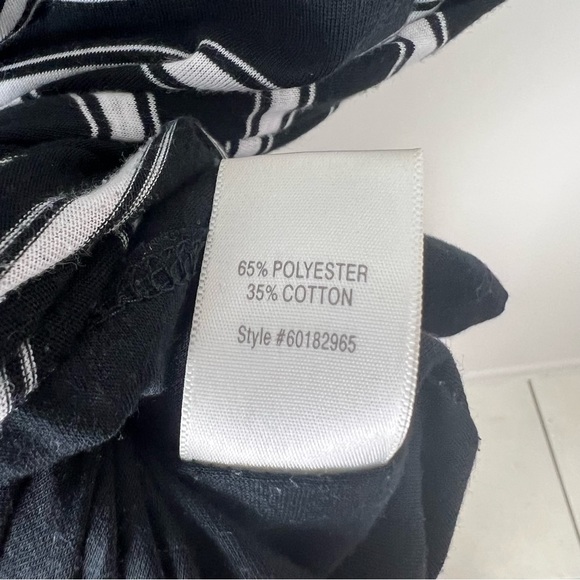 Witchery Women’s Dress Black White Striped Draped Asymmetric Half Sleeve Size 8 - Picture 11 of 13